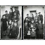 2 darab fotó, magyar katonák egyenruhában, kitüntetés, érdemrend, 2. világháború, Horthy-korszak 1940-es évek, Eredeti fotó, papírkép.  