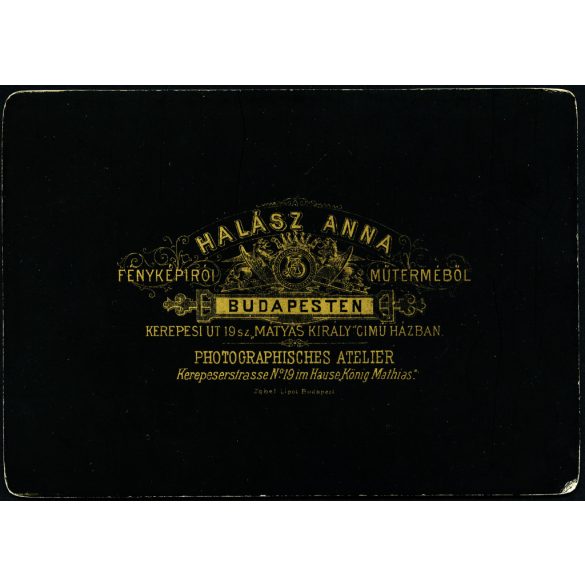 Halász Anna műterme, Budapest, testvérek ünneplő ruhában, matrózblúz, gyerek, festett háttér, monarchia, 1890-es évek, Eredeti kabinetfotó. 