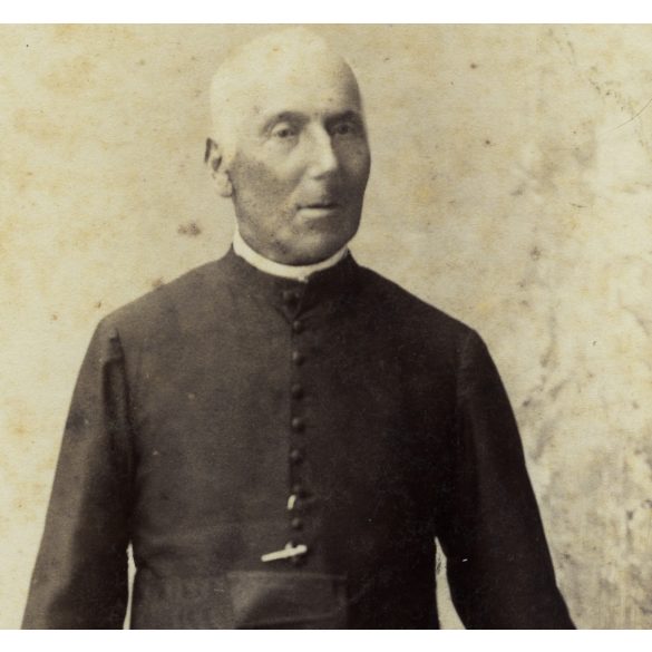 Nagyobb méret, Dunky fivérek műterme, Kolozsvár, Erdély, Papp Tivadar örmény katolikus pap portréja, egyház, vallás, ismert,  monarchia, 1880-as évek, Eredeti kabinetfotó.  