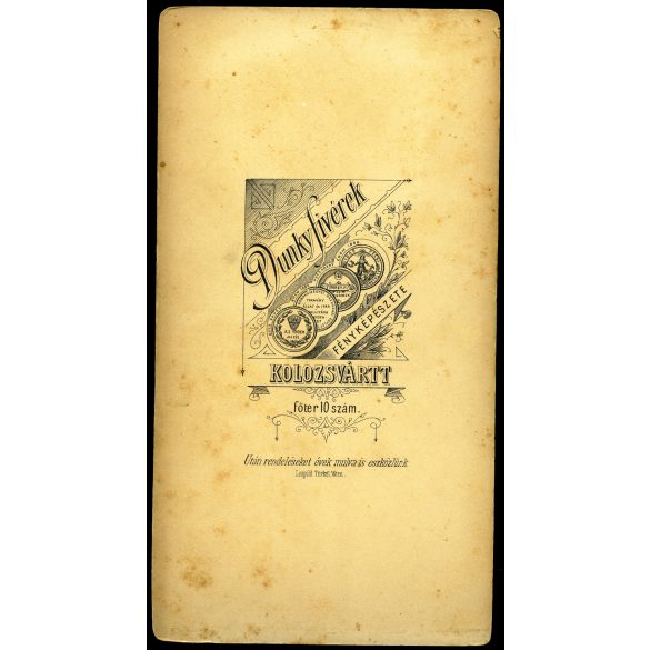 Nagyobb méret, Dunky fivérek műterme, Kolozsvár, Erdély, Papp Tivadar örmény katolikus pap portréja, egyház, vallás, ismert,  monarchia, 1880-as évek, Eredeti kabinetfotó.  