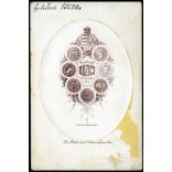 Kozics Ede műterme, Pozsony (Pressburg), Felvidék, Gilebert Etelka portréja, elegáns karcsú nő gyönyörű frizurával, copf, helytörténet, monarchia, 1870-es évek, Eredeti dombornyomott kabinetfotó, felülete sérült, hátulja feliratozott. 