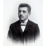 Divald Károly fia műterem, Eperjes, Felvidék, fiatal férfi, Virágh János portréja, helytörténet, monarchia, 1890-es évek, Eredeti kabinetfotó. 