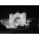 Keleti pályaudvar, Budapest, Baross tér, ritka esti felvétel, közlekedés, Horthy-korszak, 1938, 1930-as évek,  Eredeti nagyobb méretű fotó negatív!  