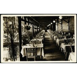   Nagyvendéglő a Kéményseprőhöz. Budapest, Aréna út 106, Városliget, kocsma, vendéglátás, kerthelyiség, , 1930-as évek, Horthy-korszak, Eredeti képeslap fotó, hátulján feliratozott papírkép.   