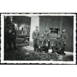 Náci német katonák Csehszlovák ZB vz. 26 golyószórókkal, Németország, fegyver, katona, egyenruha, 2. világháború, Horthy-korszak, 1940-es évek, Eredeti fotó, papírkép.   