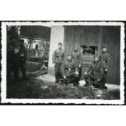   Náci német katonák Csehszlovák ZB vz. 26 golyószórókkal, Németország, fegyver, katona, egyenruha, 2. világháború, Horthy-korszak, 1940-es évek, Eredeti fotó, papírkép.   