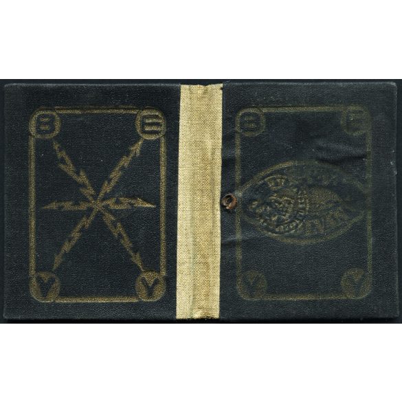 BEVV arcképes igazolvány, Budapest, 1920-as évek, elegáns bajuszos férfi, Budapesti egyesült villamos vasutak, közlekedés, Horthy-korszak, Eredeti fotós igazolvány, bérlet eredeti tokjában, mélynyomó szárazbélyegzővel jelzett.  