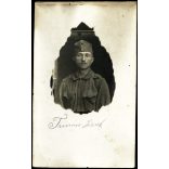 Tamási József katonai egyenruhában, 1. Világháború, katona, egyenruha, aláírás, 1910-es évek, monarchia, Eredeti fotó, aláírt papírkép.   