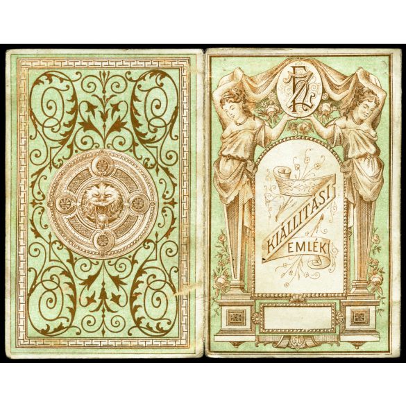 Ferrotípia, Horváth Zsigmond műterme, Budapest, Margitsziget, Virágh János cigarettával, elegáns fiatal férfi cigarettával, monarchia, 1900., 1900-as évek, Eredeti fotó, ferrotípia „Kiállítási emlék” feliratú szecessziós díszítésű papírtartóban.