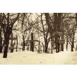 Magyar katonai temető valahol Oroszországban (?), Galícia (?), 1. világháború, 1917, 1910-es évek, monarchia, Eredeti fotó, hátulján feliratozott papírkép.  
