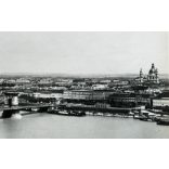 1930-as évekbeli nagyítás, Lánchíd a Dunával, Budapest, Belváros, 5. kerület, Bazilika, pesti rakpart, raktárépületek, Lipótváros, Gresham-palota, helytörténet, monarchia, 1900-as évek, Eredeti fotó, gyönyörű részletgazdag papírkép, amit az 1930-as é
