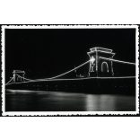 Lánchíd a Dunával, Budapest, Eucharisztikus Világkongresszus, díszkivilágítása, egyház, vallás, helytörténet, Horthy-korszak, 1938, 1930-as évek, Eredeti fotó, gyönyörű részletgazdag papírkép, ritka esti fotó. 