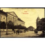 Piactér a Vármegyeházánál. Lugos, Erdély, , monarchia, 1900-as évek, Eredeti képeslap-fotó.  