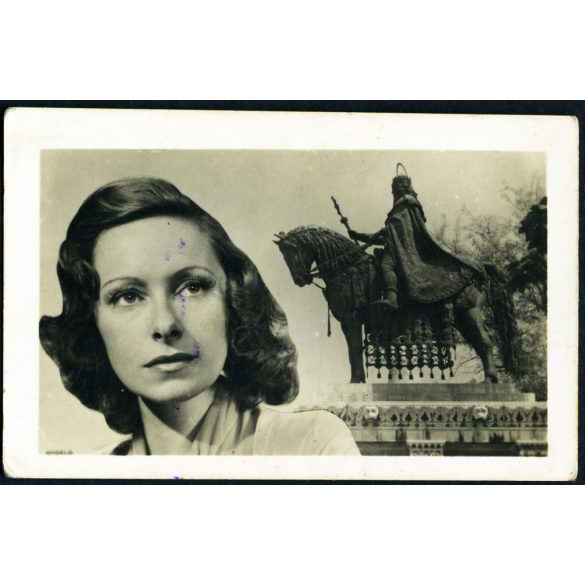 Angelo műterem, Muráti Lili színésznő portréja, színház, művész, film, színész, Horthy-korszak, 1940-es évek, Eredeti fotó, papírkép, Rákosi kiadó.