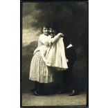 Győri és Boros műterem, Kassa, Felvidék, pár magyaros ruhában, jelmez, bajusz, pipa, monarchia, színész, színház, 1910-es évek, Eredeti fotó, mélynyomóval jelzett papírkép.