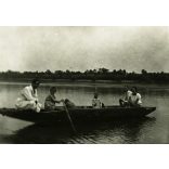 3 darab fotó, Falurészlet, Vezseny, Jász-Nagykun-Szolnok megye, Tisza, csónak, helytörténet, Horthy-korszak, 1930-as évek, Eredeti fotó, papírkép. 