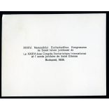 Nemzetközi Eucharisztikus Kongresszus, Budapest, Andrássy út, Horthy Miklósné (Purgly Magdolna), előkelő nők, nagy körmenet, vallás, egyház, ünnep, helytörténet, Horthy-korszak 1938., 1930-as évek, Eredeti fotó, hátulján feliratozott papírkép.