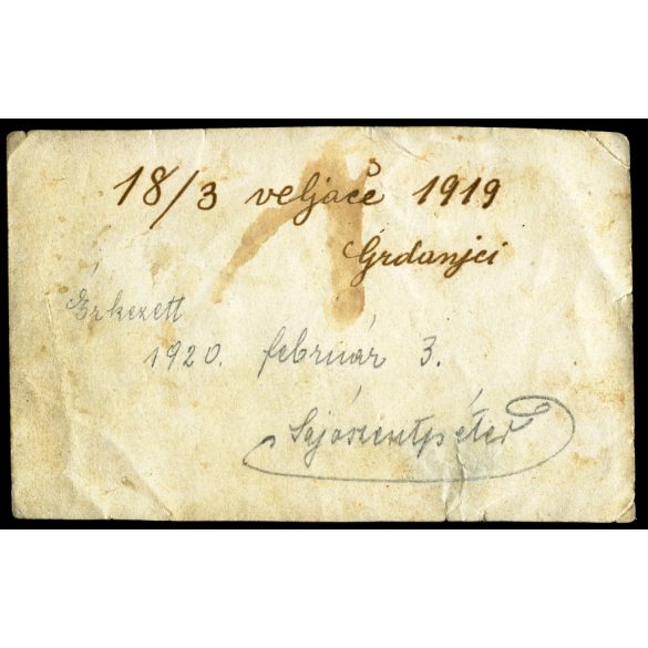 Kirándulók a faluszélen, Sajószentpéter, turizmus, Borsod-Abaúj-Zemplén megye, helytörténet, 1919, 1910-es évek, monarchia, átmenet, Eredeti fotó, hátulján feliratozott papírkép, kopott, gyűrődésekkel.  