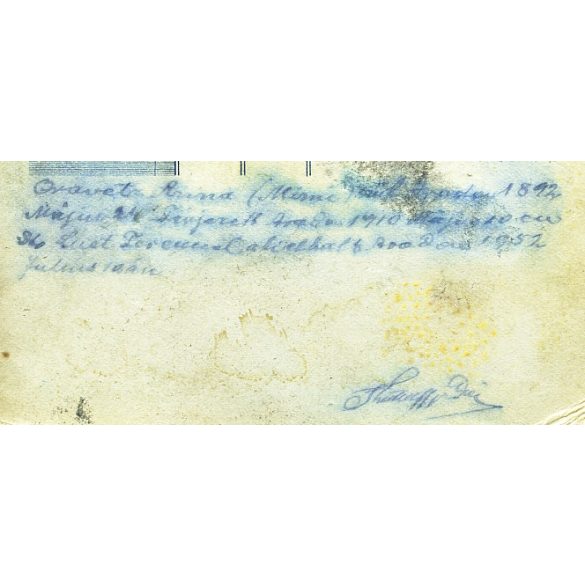 Nagyobb méret, Kossak utóda műterem, Arad (Erdély), elegáns nő, Oravec Anna gyönyörű ruhában, virág, helytörténet, monarchia, 1910-es évek, Eredeti, hátulján feliratozott kabinetfotó, sarkai sérültek. 