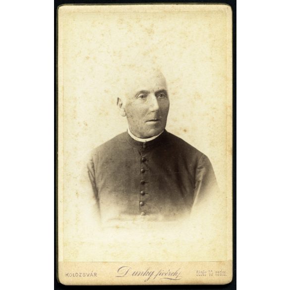 Dunky fivérek műterme, Kolozsvár, Erdély, Papp Tivadar szamosújvári örmény katolikus pap portréja, egyház, vallás, monarchia, 1880-as évek, Eredeti CDV, vizitkártya fotó.   méret megközelítőleg (centiméterben): 6.5 x 11  Használt! Eredeti nagyítás! N