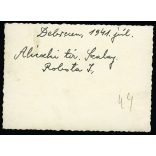 Magyar katonák tehervonaton, Debrecen, Szalay Sándor, honvéd, kitüntetés, katona, egyenruha, jármű, közlekedés, 2. világháború, Horthy-korszak, 1941, 1940-es évek, Eredeti fotó, hátulján feliratozott papírkép.