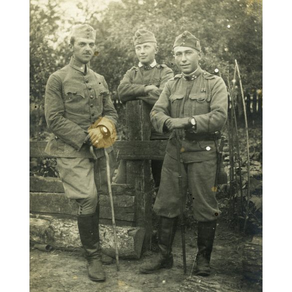 Tábori posta 622, Virágh János (1. honvéd gyalogezred), feleségének, magyar katonák karórában, egyenruha, 1. világháború, katona, monarchia, 1917. VIII. 12., 1910-es évek, Eredeti fotó, papírkép, hátulján feliratozott Tábori posta.