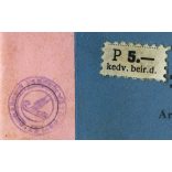 Budapesti Korcsolyázó Egylet Tagsági jegy, Budapest, arcképes igazolvány ifj. Vargha László részére, pecséttel, mélynyomó bélyegzővel jelzett, Horthy-korszak, 1943, 1940-es évek, Eredeti fotós igazolvány. 