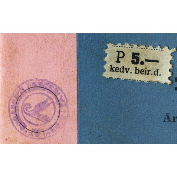 Budapesti Korcsolyázó Egylet Tagsági jegy, Budapest, arcképes igazolvány ifj. Vargha László részére, pecséttel, mélynyomó bélyegzővel jelzett, Horthy-korszak, 1943, 1940-es évek, Eredeti fotós igazolvány. 