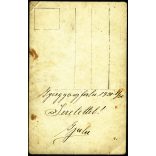 Fiatal magyar férfi román egyenruhában, Gyergyóújfalu, Erdély, Székelyföld, katona, bajonett, 1921, 1920-as évek, Horthy-korszak, Eredeti fotó, hátulján feliratozott papírkép, sarka törött. 