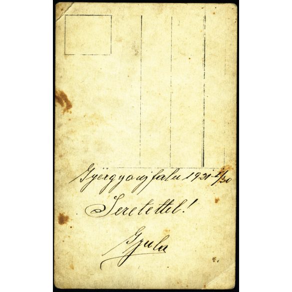 Fiatal magyar férfi román egyenruhában, Gyergyóújfalu, Erdély, Székelyföld, katona, bajonett, 1921, 1920-as évek, Horthy-korszak, Eredeti fotó, hátulján feliratozott papírkép, sarka törött. 