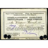 Ismeretlen műterem, dr. Weiner Henrik főfelügyelő Személyazonossági igazolójegye, Magyar Királyi Államvasutak, bajusz, férfi, mélynyomó pecsét, közlekedés, Horthy-korszak, 1920-as évek, Eredeti CDV, vizitkártya fotó, hátoldalon ragasztott vasúti igaz