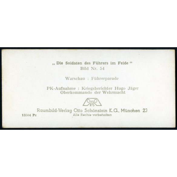 Német győzelmi katonai parádé, Varsó, Lengyelország, német katonai vezetők, lovas katonák, horogkereszt, náci egyenruha, 2. világháború, Horthy-korszak, jármű, közlekedés, 1939, 1930-as évek, Eredeti sztereó fotó, hátulján feliratozott gyűjteményes p