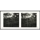 Szovjet katona a német-szovjet demarkációs vonalnál, Lengyelország, katona, egyenruha, 2. világháború, Horthy-korszak, 1939, 1930-as évek, Eredeti sztereó fotó, hátulján feliratozott gyűjteményes papírkép.  