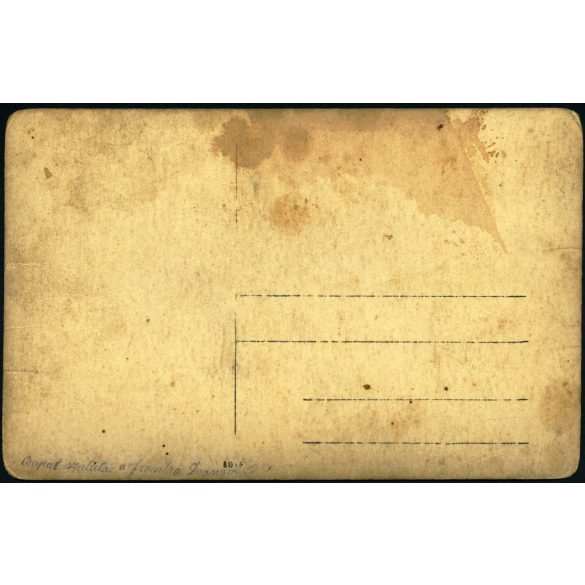 „Csapatszállítás a frontra Ivangorod”, magyar katonák szállítása tehervonaton, 1. világháború, egyenruha, jármű, közlekedés, vasút, monarchia, 1910-es évek, Eredeti fotó, hátulján feliratozott papírkép. 