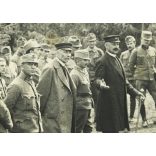 „Budapesti 29. népfölkelő gyalogezred 1. zászlóalj parancsnokság”, katonai vezetők eligazítást tartanak, 1. világháború, egyenruha, monarchia, 1917, 1910-es évek, Eredeti fotó, hátulján feliratozott papírkép, tábori posta. 