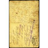 „Budapesti 29. népfölkelő gyalogezred 1. zászlóalj parancsnokság”, katonai vezetők eligazítást tartanak, 1. világháború, egyenruha, monarchia, 1917, 1910-es évek, Eredeti fotó, hátulján feliratozott papírkép, tábori posta. 