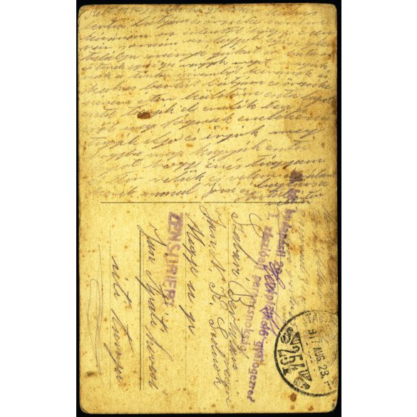 „Budapesti 29. népfölkelő gyalogezred 1. zászlóalj parancsnokság”, katonai vezetők eligazítást tartanak, 1. világháború, egyenruha, monarchia, 1917, 1910-es évek, Eredeti fotó, hátulján feliratozott papírkép, tábori posta. 