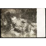 Tábori posta 622, Virágh János (1. honvéd gyalogezred), levele kislányának, egyenruha, 1. világháború, katona, monarchia, 1917. VII. 31., 1910-es évek, Eredeti fotó, papírkép, hátulján feliratozott Tábori posta. 