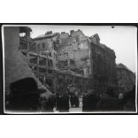 A Magyar Divatcsarnok romjai, Budapest, forradalom, ötvenhat, VII. kerület, Rákóczi út 70,  kommunizmus, 1956, 1950-es évek,  Eredeti fotó, papírkép.  