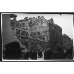   A Magyar Divatcsarnok romjai, Budapest, forradalom, ötvenhat, VII. kerület, Rákóczi út 70,  kommunizmus, 1956, 1950-es évek,  Eredeti fotó, papírkép.  