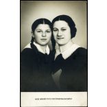 Hajdu Sándorné műterme, Balassagyarmat, anya lányával, család, portré, copf, helytörténet, 1930-as évek, Horthy-korszak, helytörténet, Eredeti fotó,  papírkép.   