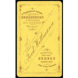 Wittmann Nándor műterme (hátoldalon Wittmann Ferdinánd felirat, ritka), Komárom,  (Komorn), elegáns fiatal férfi bajusszal, monarchia, 1870-es évek, Eredeti CDV, vizitkártya fotó.  