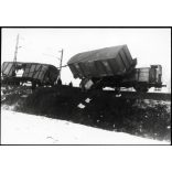 Tehervonat baleset, vasút, jármű, közlekedés, különös, 1960-as évek, szocializmus, Eredeti fotó, papírkép.   