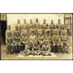   Tiszti iskolások, Nagyszeben, Erdély, magyar katonák egyenruhában, Héjja József küldte Hódmezővásárhelyre szüleinek, 1. világháború, 1915, 1910-es évek, monarchia, Eredeti fotó, papírkép.  