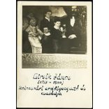 Girsik János kolozsvári erdőigazgató és családja, Erdély, egy olajfestmény feliratozott fotója, 1930-as évek, Horthy-korszak, Eredeti fotó, feliratozott papírkép.  