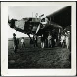 CSA (Ceskoslovenske Aerolinie) AVIA Fokker F.VIIb/3m OK-AFC utasszállító repülőgép, jármű, közlekedés, Csehszlovákia, Felvidék, 1930-as évek, Horthy-korszak, Eredeti fotó, papírkép, hátulján ragasztásnyom.  