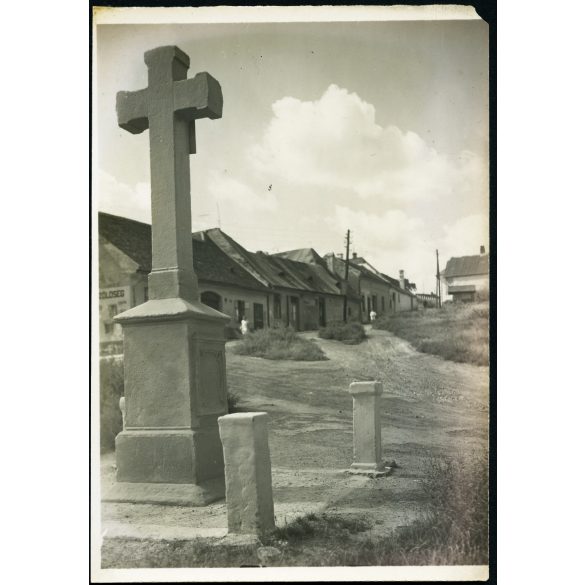 Kereszt tér, Budapest, Tabán, utcakép, reklám, 1930-as évek, Horthy-korszak, Eredeti fotó, papírkép. 
