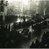 Bevonuló magyar honvédek, Kassa, Felvidék, lovas katona, ágyú, fegyver, horogkeresztes náci zászlók, egyenruha, 2. világháború, egyenruha, Horthy-korszak, helytörténet, Eredeti fotó,  papírkép.   