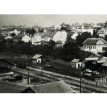 Déli pályaudvar bevezető szakasza, Budapest, jármű, közlekedés, helytörténet, 1940, 1940-es évek, Horthy-korszak, Eredeti fotó, hátulján feliratozott papírkép. 