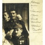 Magyar katonák katonakórházban, ápolónő, kitüntetés, érdemrend, egyenruha, bajusz, sebesült, 1. világháború, monarchia, 1910-es évek, Eredeti fotó,  papírkép.  